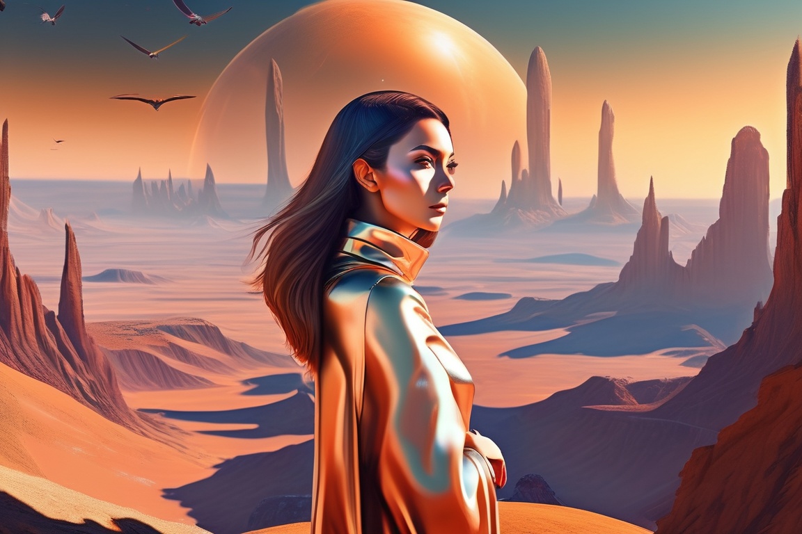 05860-1582149538-woman in an alien planet with serene nature and human city digital painting, Rafael Sanzio, birds, very well dressed, tan skin,.jpg